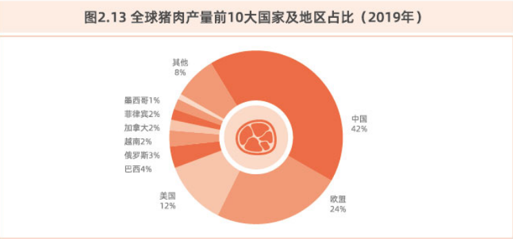 全球猪肉产量前10大国家及地区占比（2019年）.png